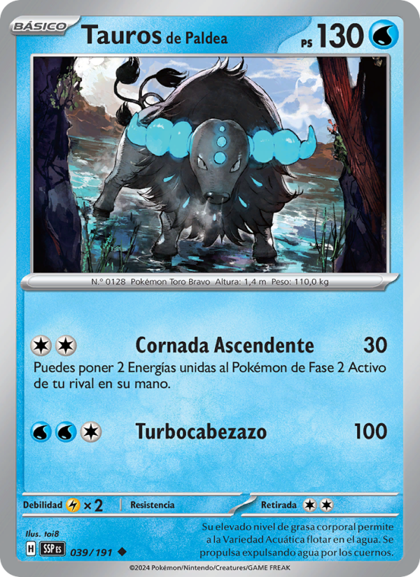 Tauros de Paldea 039 — Surging Sparks (Spanish Pokémon TCG card)
