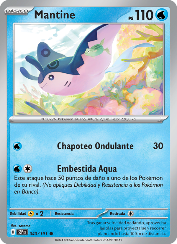 Mantine 040 — Surging Sparks (Spanish Pokémon TCG card)