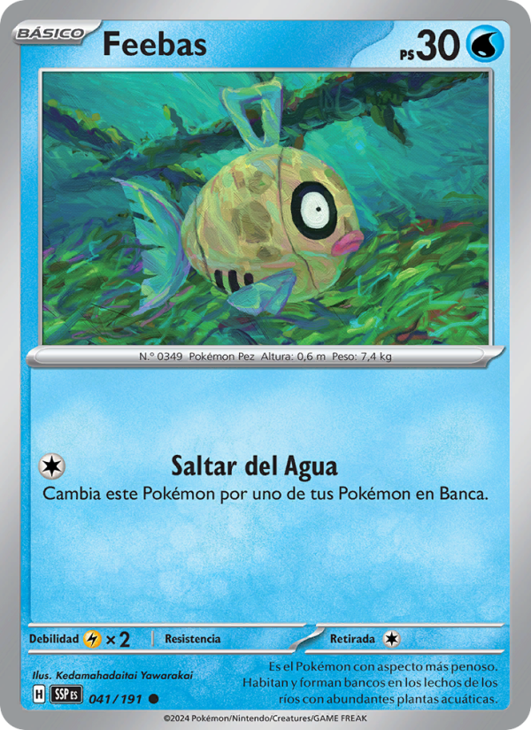 Feebas 041 — Surging Sparks (Spanish Pokémon TCG card)