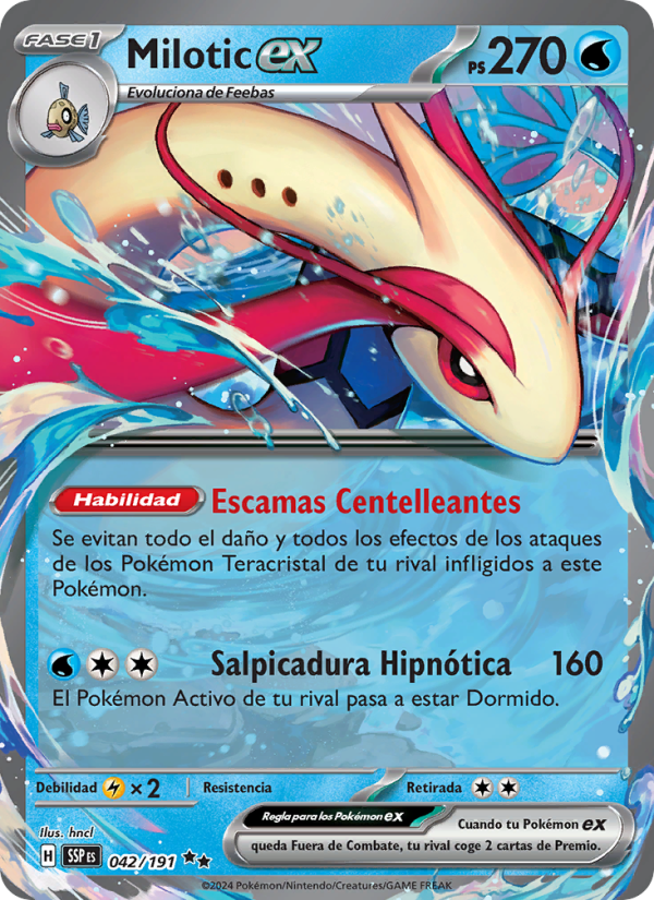 Milotic ex 042 — Surging Sparks (Spanish Pokémon TCG card)