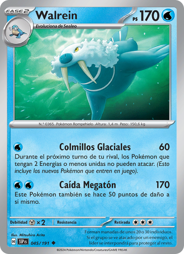Walrein 045 — Surging Sparks (Spanish Pokémon TCG card)