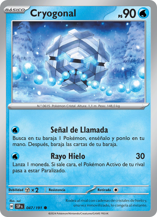 Cryogonal 047 — Surging Sparks (Spanish Pokémon TCG card)
