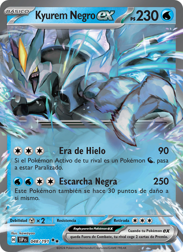 Kyurem Negro ex 048 — Surging Sparks (Spanish Pokémon TCG card)