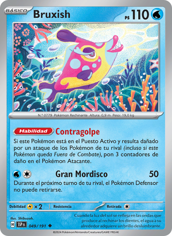 Bruxish 049 — Surging Sparks (Spanish Pokémon TCG card)