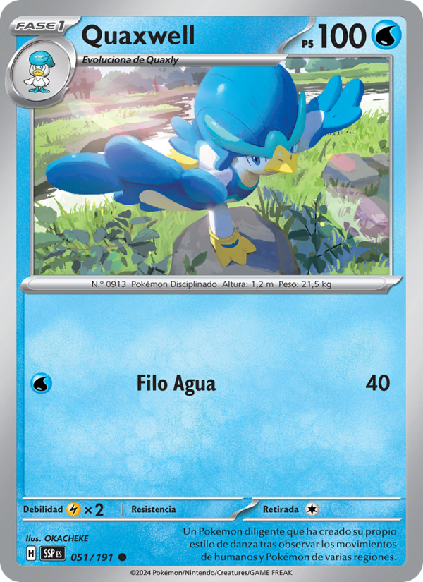Quaxwell 051 — Surging Sparks (Spanish Pokémon TCG card)