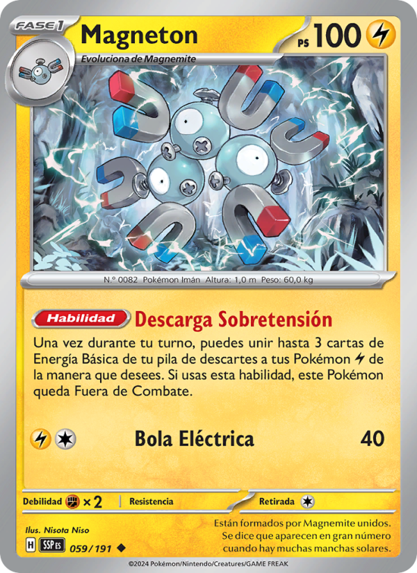 Magneton 059 — Surging Sparks (Spanish Pokémon TCG card)