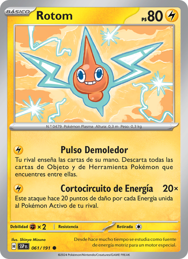 Rotom 061 — Surging Sparks (Spanish Pokémon TCG card)