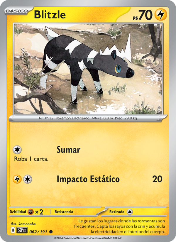 Blitzle 062 — Surging Sparks (Spanish Pokémon TCG card)