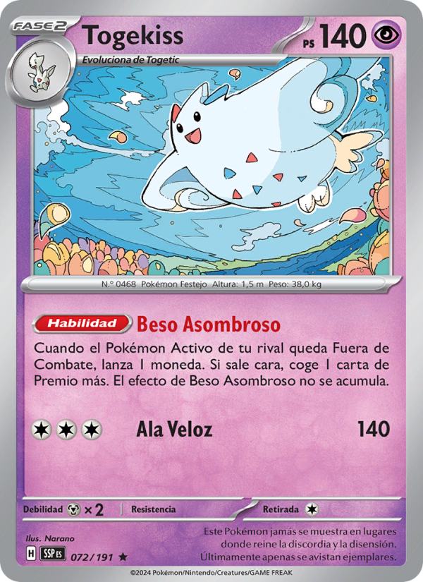 Togekiss 072 — Surging Sparks (Spanish Pokémon TCG card)