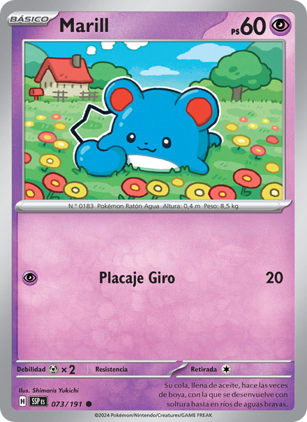 Marill 073 — Surging Sparks (Spanish Pokémon TCG card)