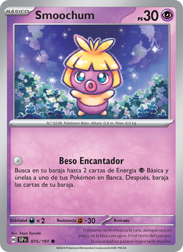 Smoochum 075 — Surging Sparks (Spanish Pokémon TCG card)