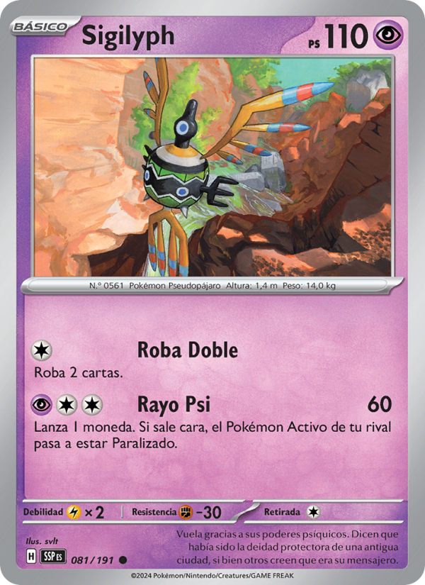 Sigilyph 081 — Surging Sparks (Spanish Pokémon TCG card)