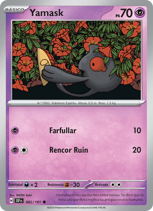 Yamask 082 — Surging Sparks (Spanish Pokémon TCG card)