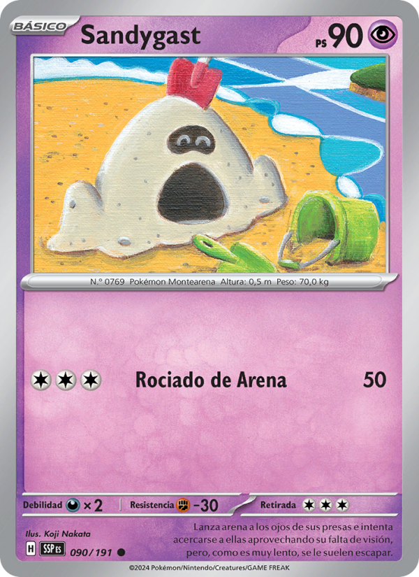 Sandygast 090 — Surging Sparks (Spanish Pokémon TCG card)