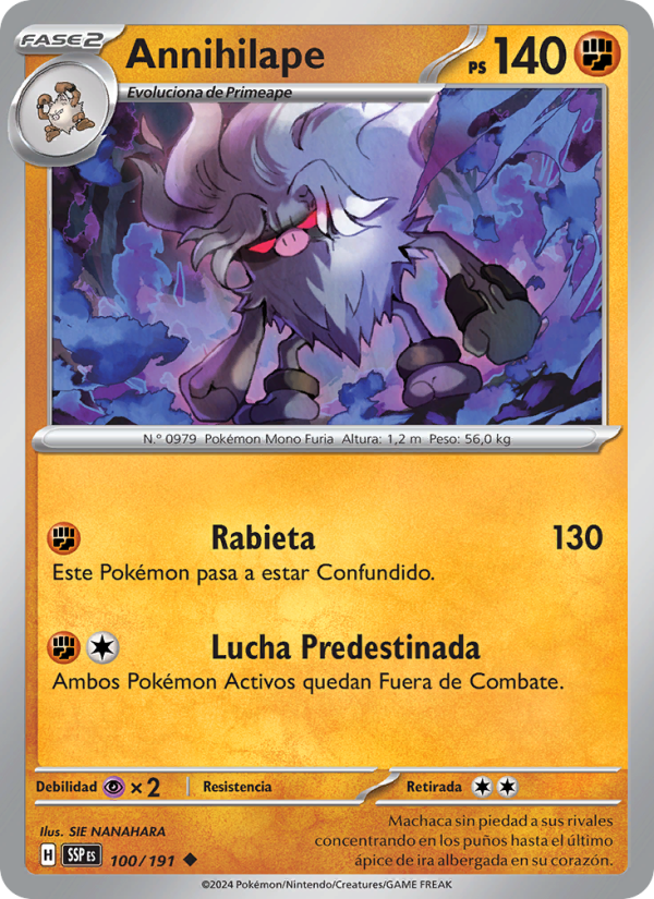 Annihilape 100 — Surging Sparks (Spanish Pokémon TCG card)