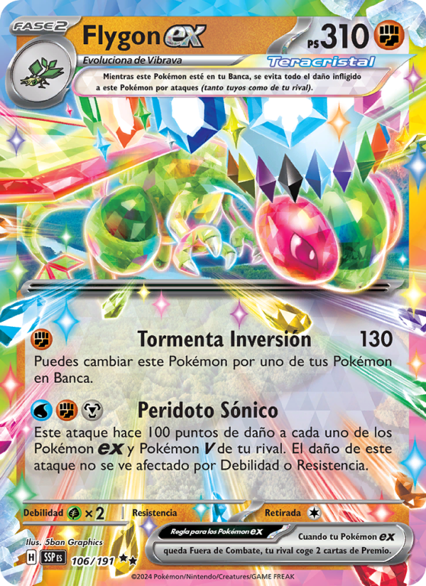 Flygon ex 106 — Surging Sparks (Spanish Pokémon TCG card)