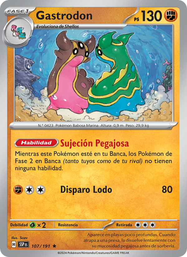 Gastrodon 107 — Surging Sparks (Spanish Pokémon TCG card)