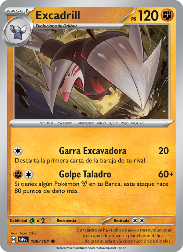 Excadrill 109 — Surging Sparks (Spanish Pokémon TCG card)