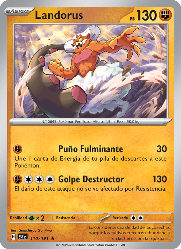 Landorus 110 — Surging Sparks (Spanish Pokémon TCG card)