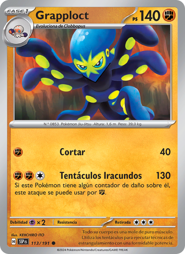 Grapploct 113 — Surging Sparks (Spanish Pokémon TCG card)