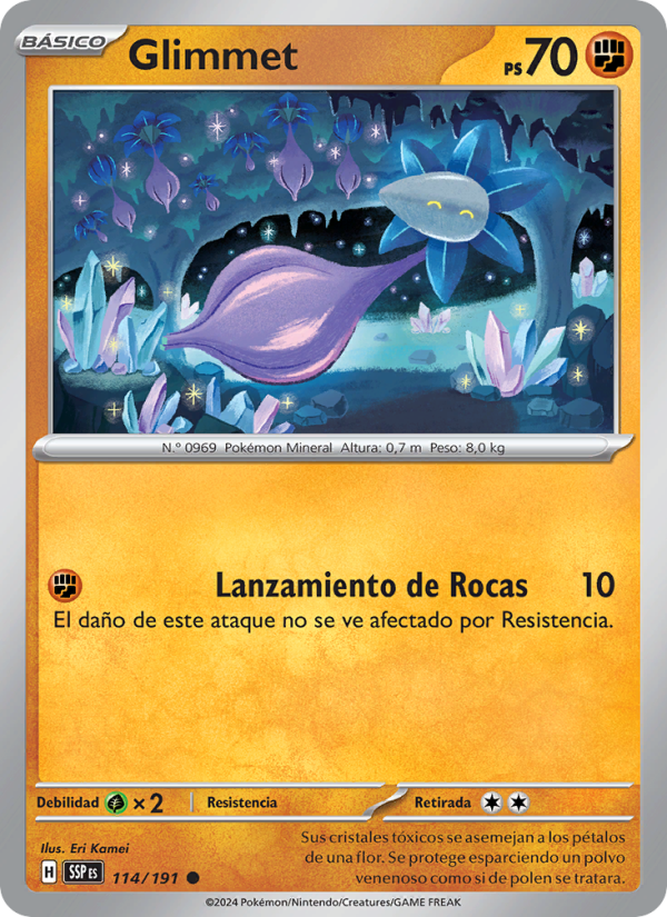 Glimmet 114 — Surging Sparks (Spanish Pokémon TCG card)