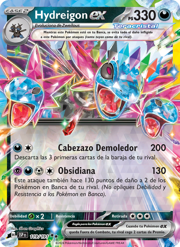 Hydreigon ex 119 — Surging Sparks (Spanish Pokémon TCG card)