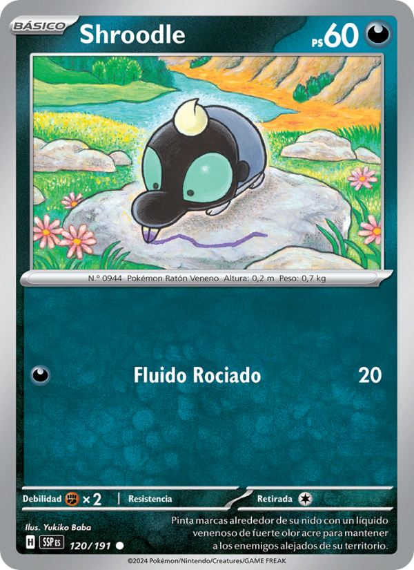 Shroodle 120 — Surging Sparks (Spanish Pokémon TCG card)