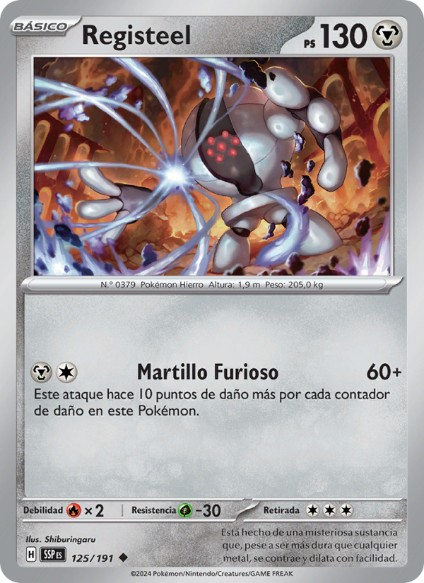 Registeel 125 — Surging Sparks (Spanish Pokémon TCG card)