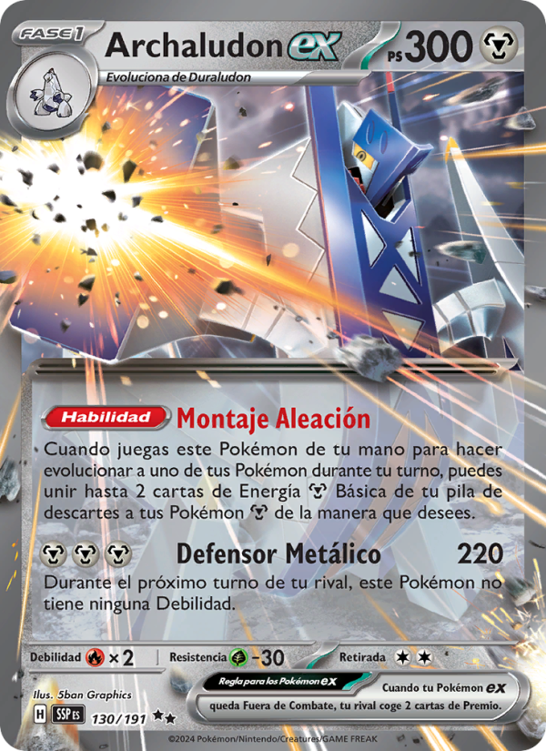 Archaludon ex 130 — Surging Sparks (Spanish Pokémon TCG card)