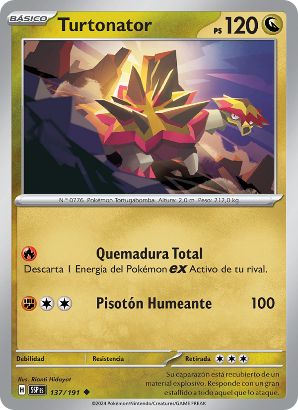Turtonator 137 — Surging Sparks (Spanish Pokémon TCG card)