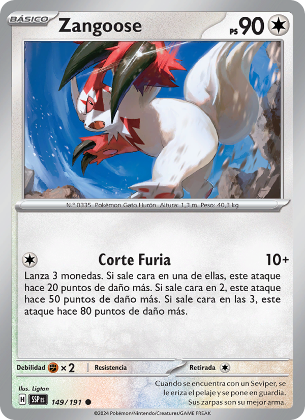 Zangoose 149 — Surging Sparks (Spanish Pokémon TCG card)