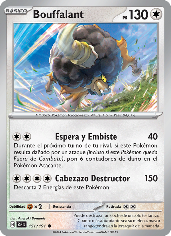 Bouffalant 151 — Surging Sparks (Spanish Pokémon TCG card)