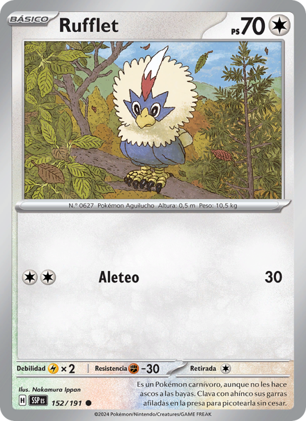 Rufflet 152 — Surging Sparks (Spanish Pokémon TCG card)