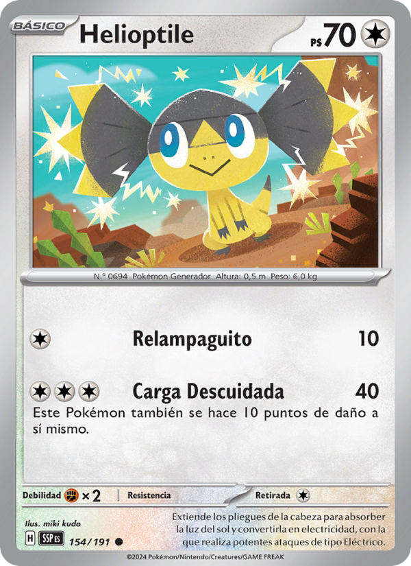 Helioptile 154 — Surging Sparks (Spanish Pokémon TCG card)