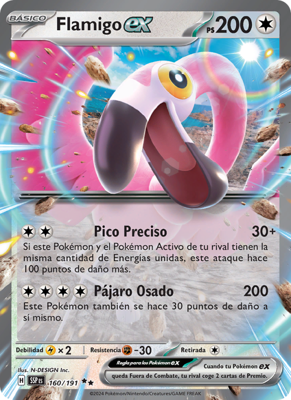 Flamigo ex 160 — Surging Sparks (Spanish Pokémon TCG card)