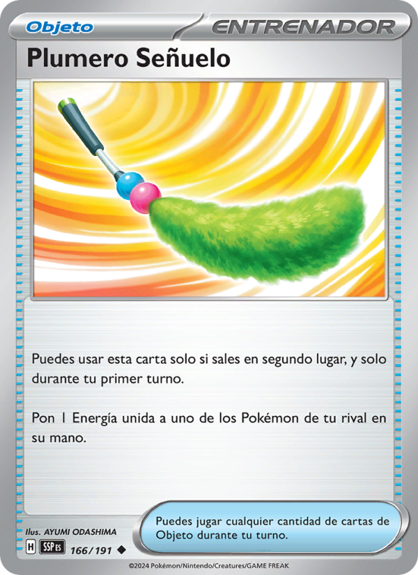 Plumero Señuelo 166 — Surging Sparks (Spanish Pokémon TCG card)