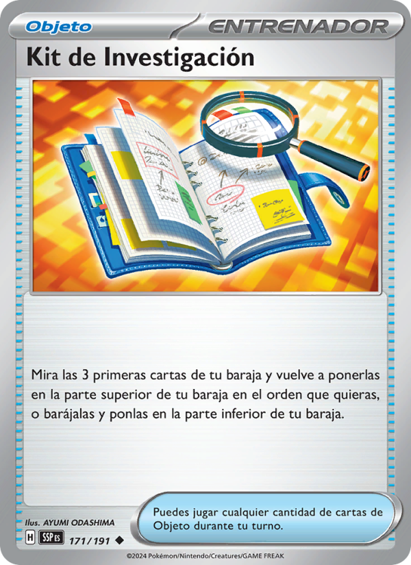 Kit de Investigación 171 — Surging Sparks (Spanish Pokémon TCG card)