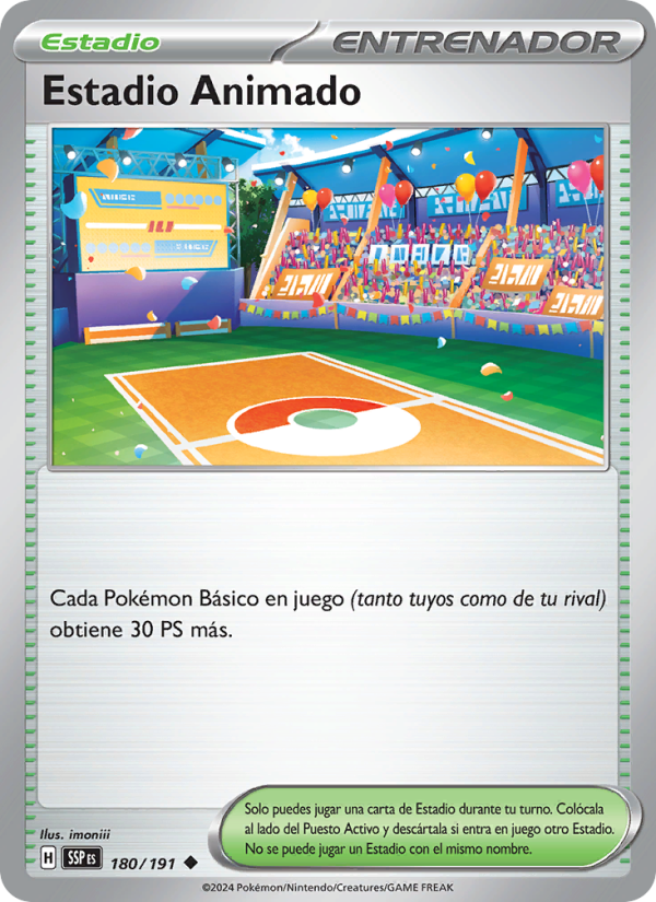 Estadio Animado 180 — Surging Sparks (Spanish Pokémon TCG card)
