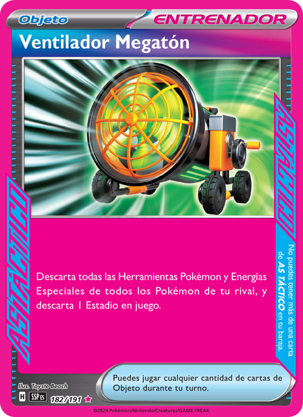 Ventilador Megatón 182 — Surging Sparks (Spanish Pokémon TCG card)