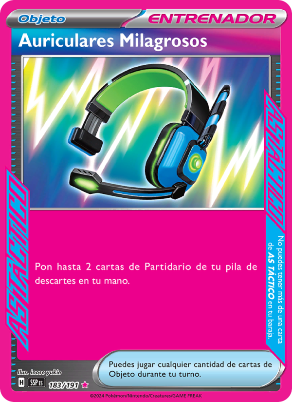 Auriculares Milagrosos 183 — Surging Sparks (Spanish Pokémon TCG card)
