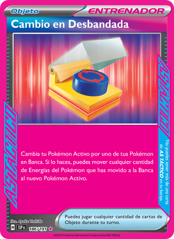 Cambio en Desbandada 186 — Surging Sparks (Spanish Pokémon TCG card)