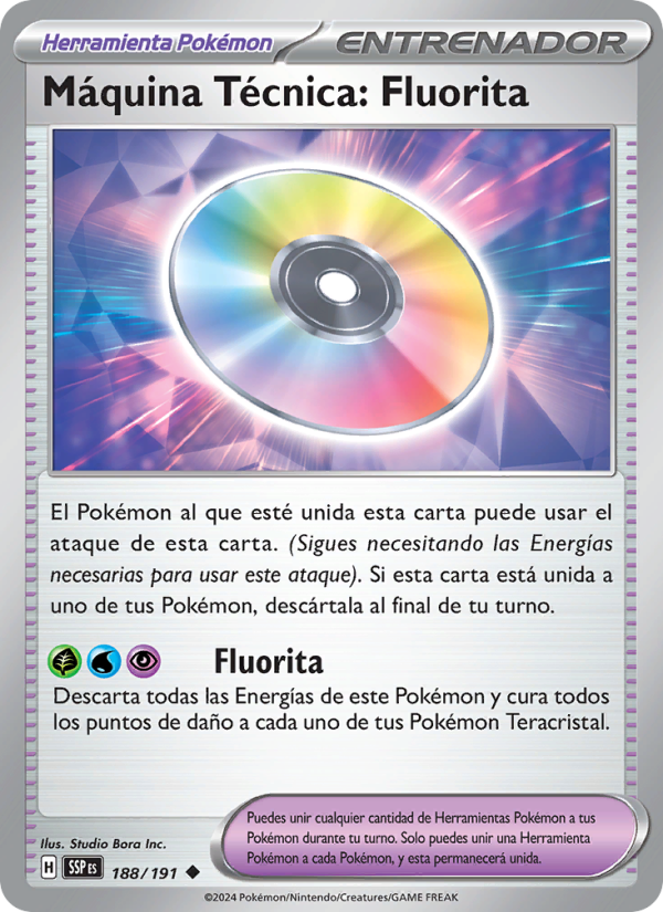 Máquina Técnica: Fluorita 188 — Surging Sparks (Spanish Pokémon TCG card)