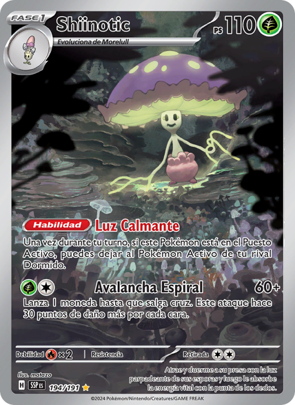 Shiinotic 194 — Surging Sparks (Spanish Pokémon TCG card)
