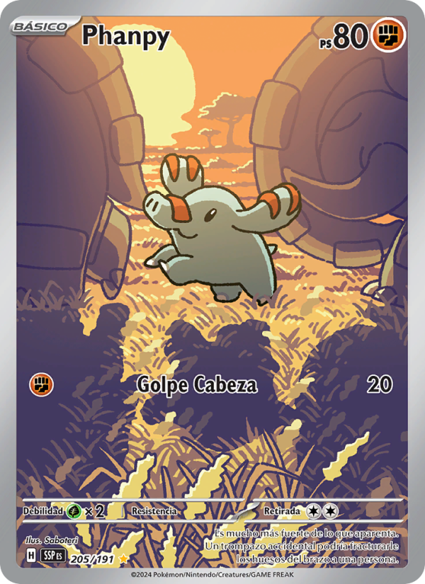 Phanpy 205 — Surging Sparks (Spanish Pokémon TCG card)