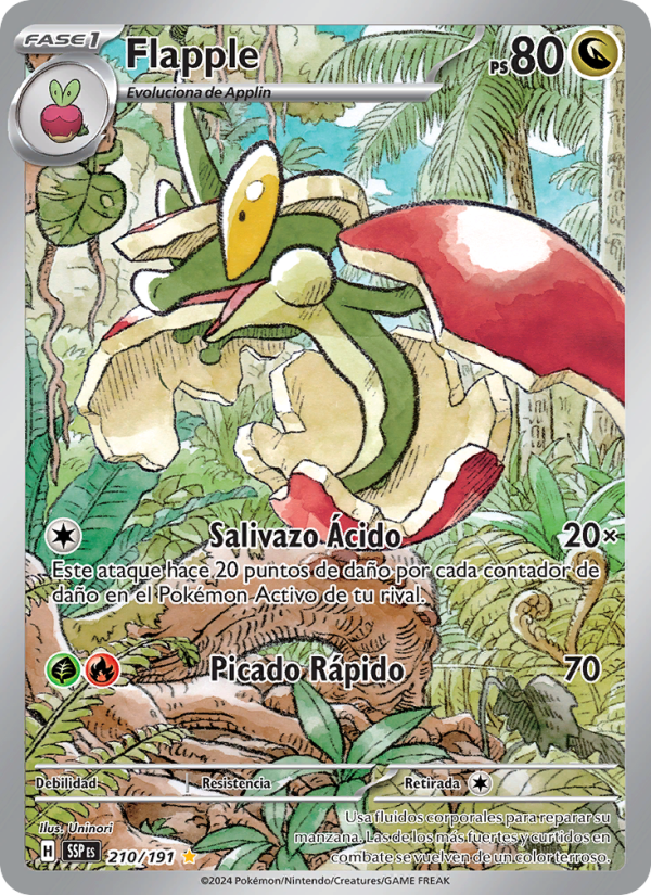 Flapple 210 — Surging Sparks (Spanish Pokémon TCG card)
