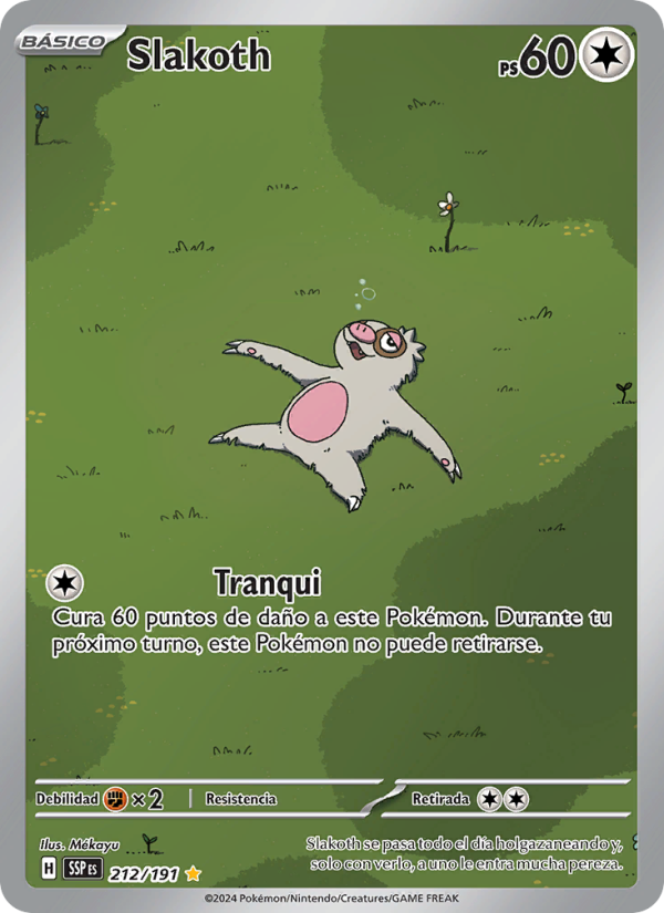 Slakoth 212 — Surging Sparks (Spanish Pokémon TCG card)