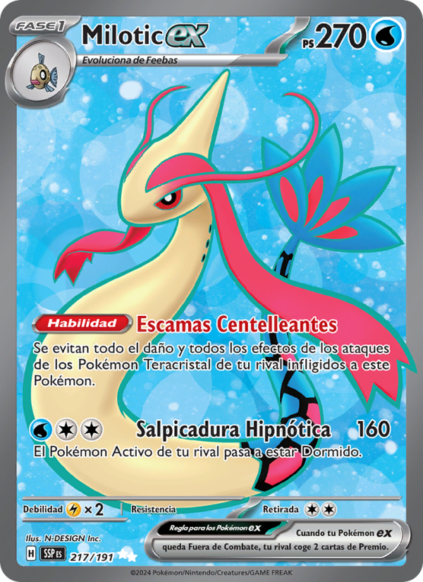 Milotic ex 217 — Surging Sparks (Spanish Pokémon TCG card)