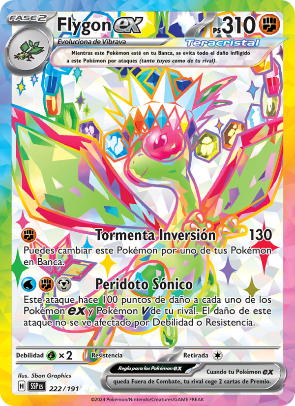 Flygon ex 222 — Surging Sparks (Spanish Pokémon TCG card)