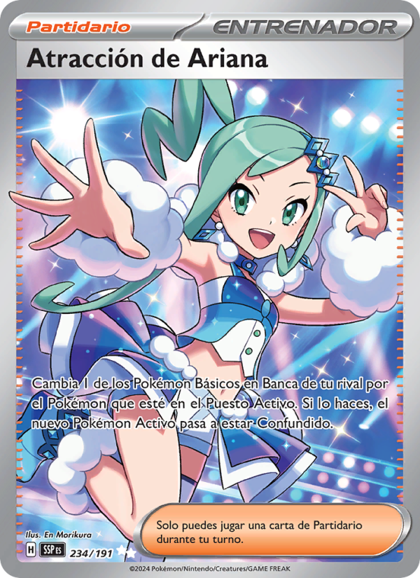 Atracción de Ariana 234 — Surging Sparks (Spanish Pokémon TCG card)