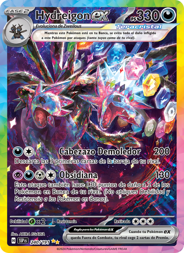 Hydreigon ex 240 — Surging Sparks (Spanish Pokémon TCG card)